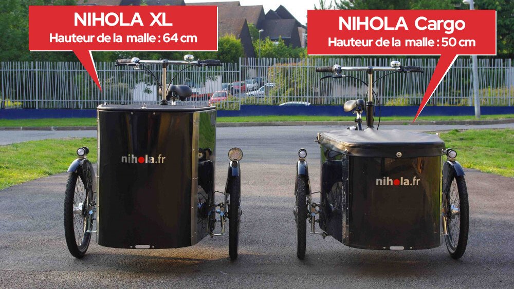 Comparaison des malles du NIHOLA XL et du NIHOLA Cargo