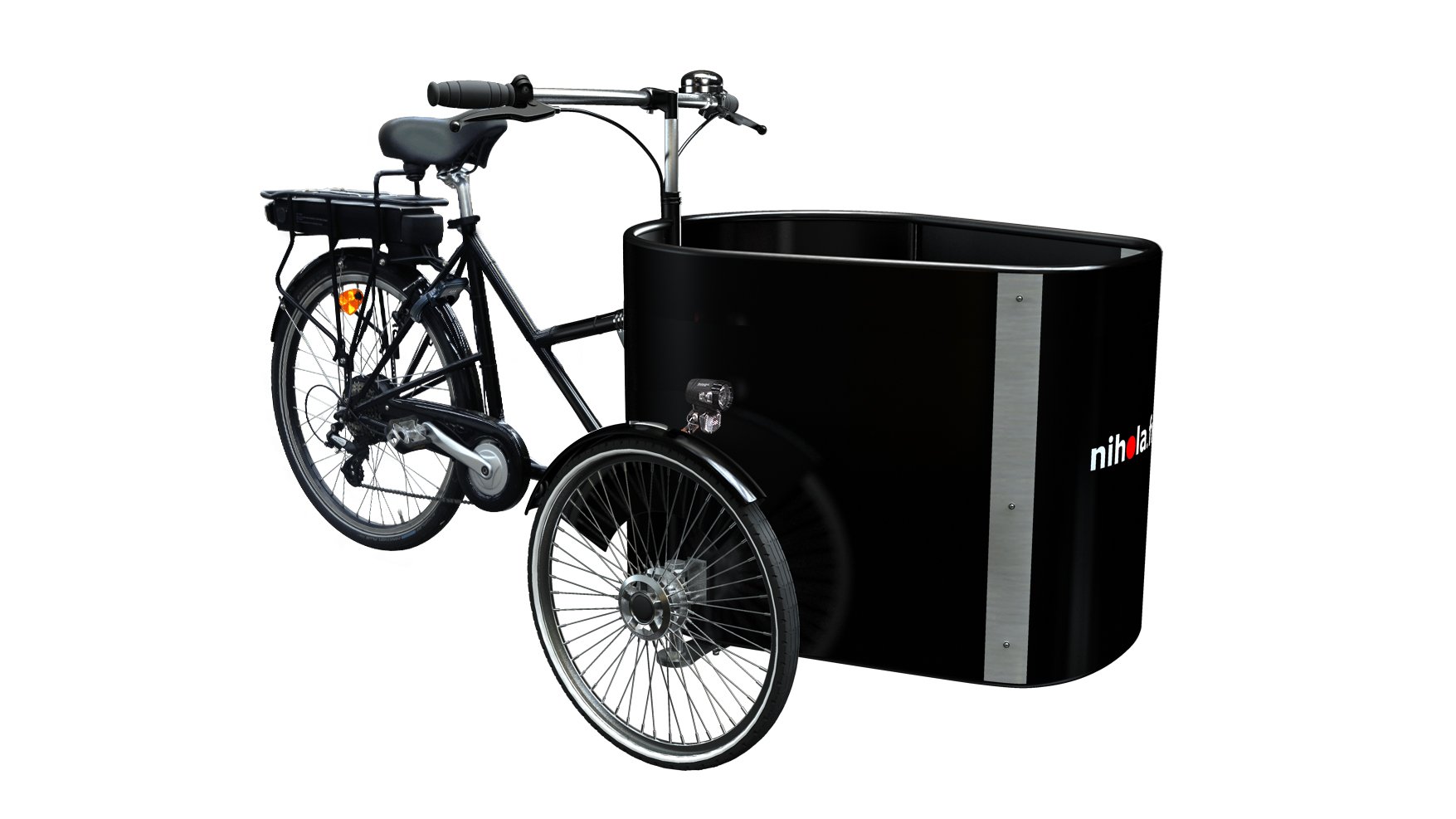 Le triporteur NIHOLA XL Pro électrique dans sa configuration de base