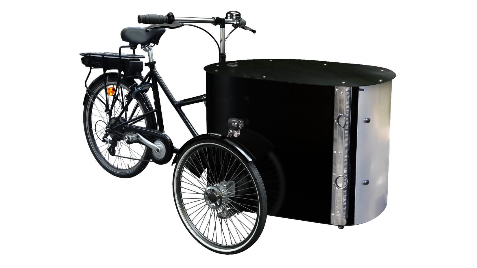 Le triporteur NIHOLA CARGO XL Événementiel électrique dans sa configuration de base