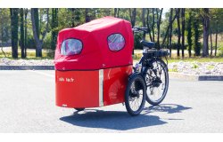 Triporteur NIHOLA CARGO 4.0 avec protection pluie rouge