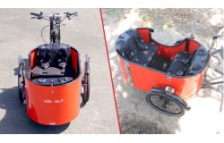 Triporteur NIHOLA CARGO 4.0 avec protection pluie rouge