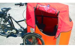 Triporteur NIHOLA CARGO 4.0 avec protection pluie rouge