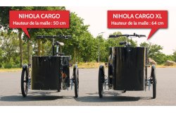 La malle avant du CARGO XL est réhaussée de 15 cm par rapport au NIHOLA CARGO