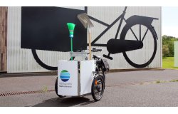 Triporteur électrique NIHOLA CARGO XL Propreté aux couleurs Rouen Normandie Métropole