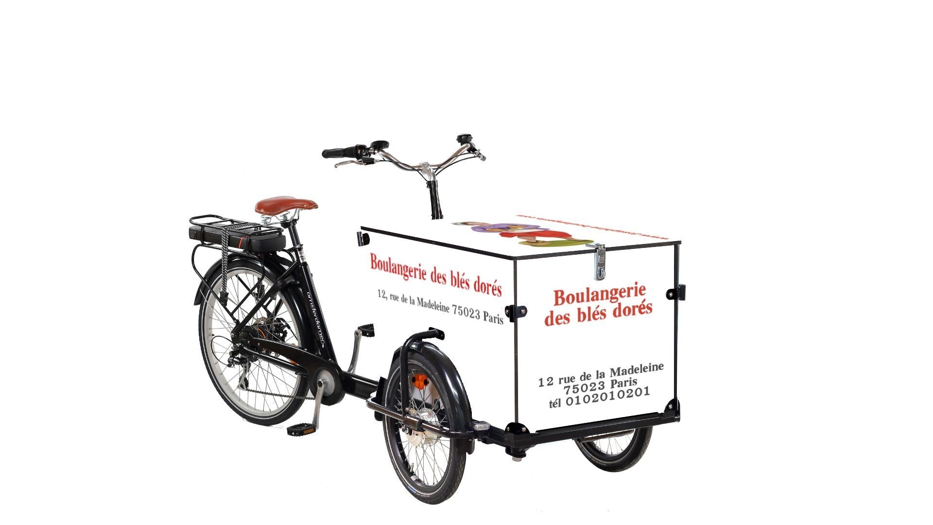 Triporteur Livreur électrique Amsterdam Air Pro avec coffre personnalisé
