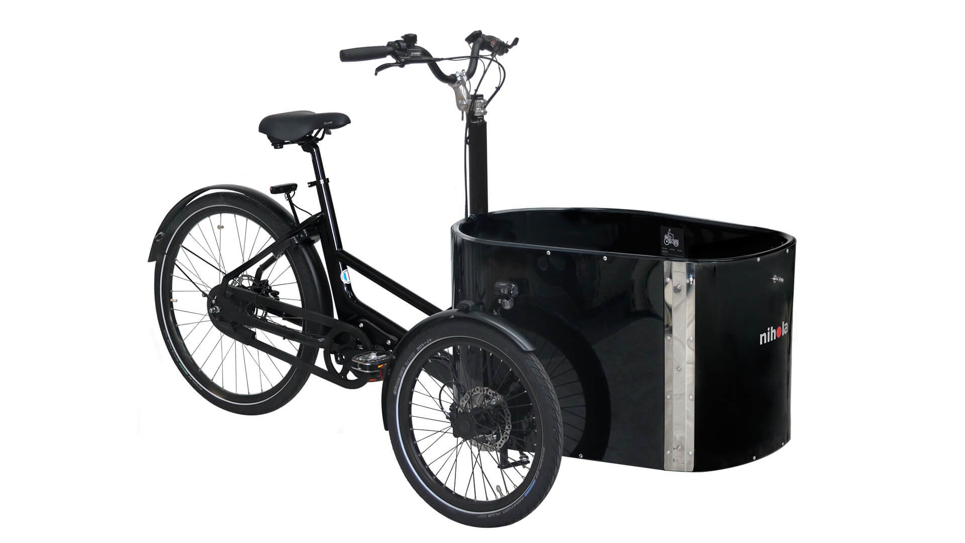 Le triporteur Nihola CARGO Single G2 dans sa configuration de base