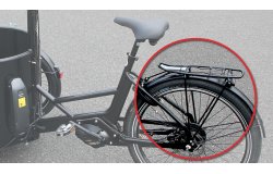 Porte-bagage arrière sur triporteur NIHOLA CARGO avec assistance pédalier