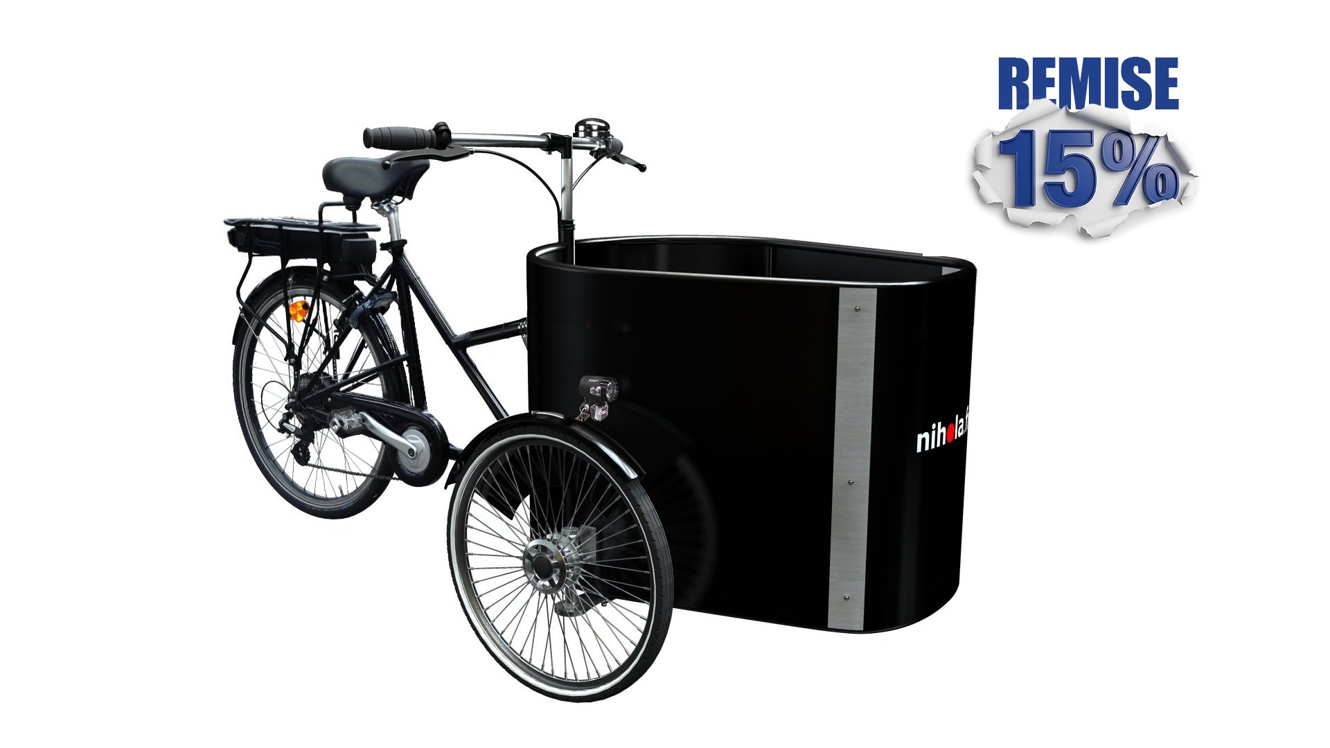 15% de remise immédiate sur ce triporteur pro avec assistance électrique !