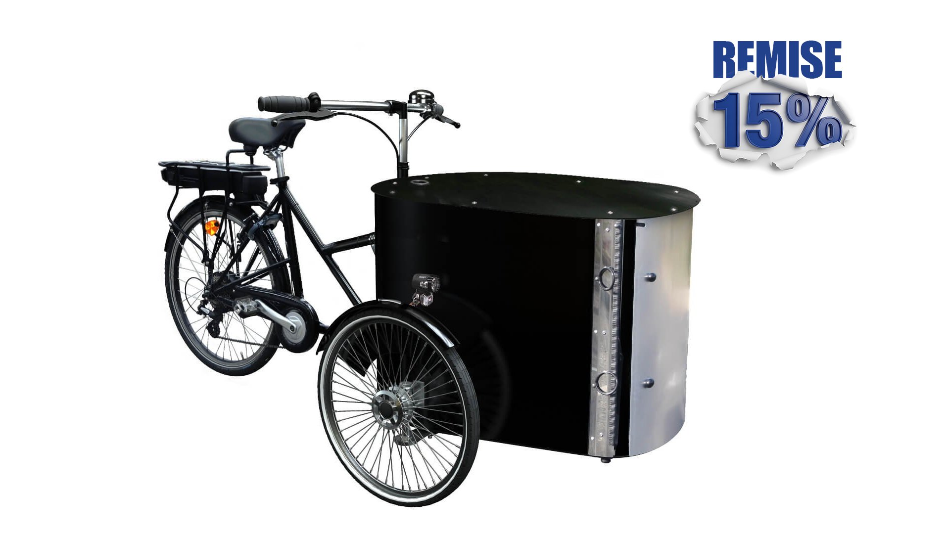 15% de remise immédiate sur ce triporteur pro avec assistance électrique !