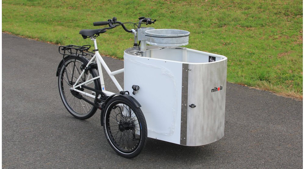 NIHOLA CARGO XL Propreté assistance pédalier - Modèle de démonstration LE vélo idéal pour assurer la propreté urbaine et l'entretien des espaces verts