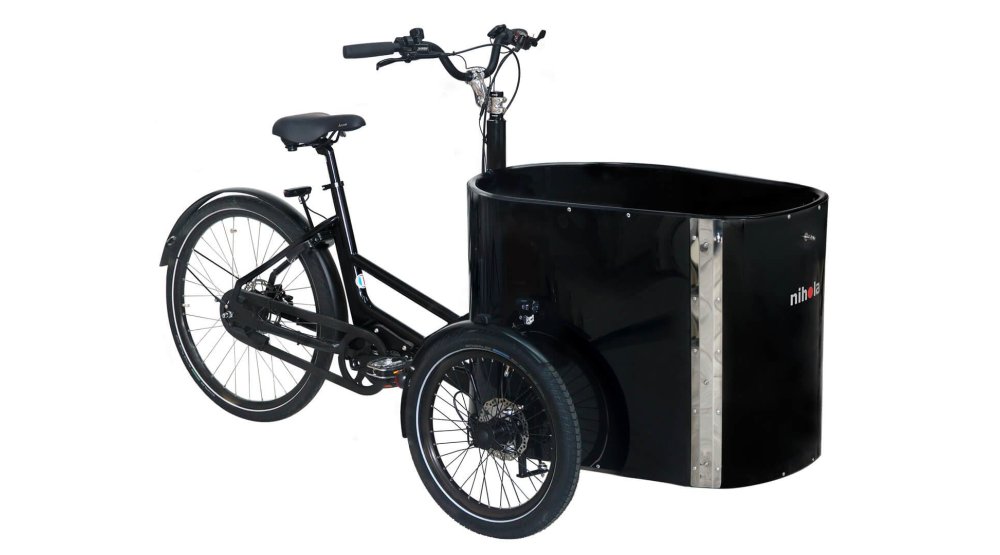 Le triporteur NIHOLA CARGO XL Pro avec assistance pédalier Shimano