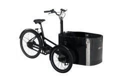 Triporteur NIHOLA CARGO Family avec assistance pédalier Shimano et fronton lexan transparent