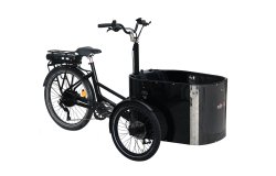 Triporteur NIHOLA CARGO Family avec assistance roue arrière Bafang et fronton lexan transparent