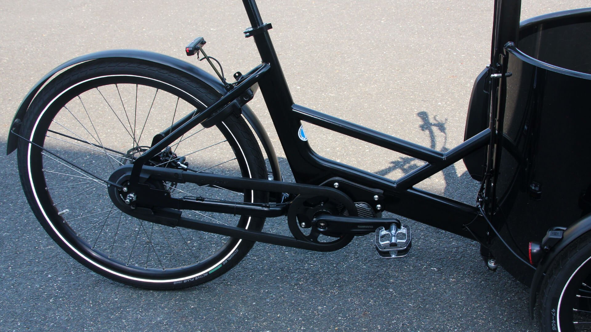 Le nouveau cadre G2 des triporteurs NIHOLA, ici avec l'assistance pédalier Shimano