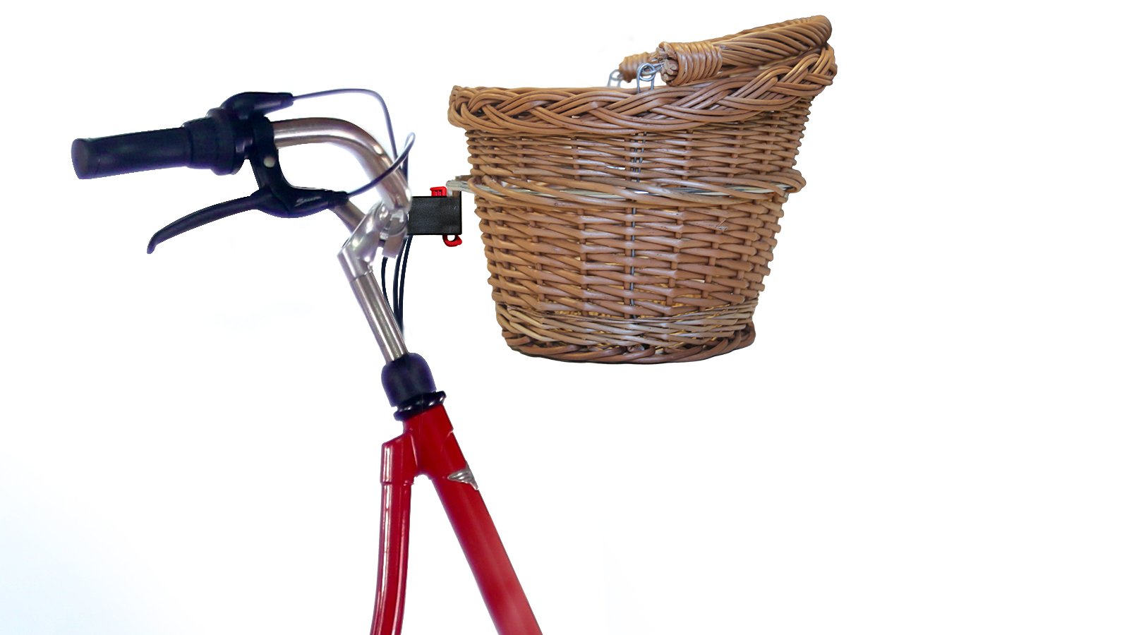 Panier de vélo en osier fixé sur cintre avec fixation Klickfix