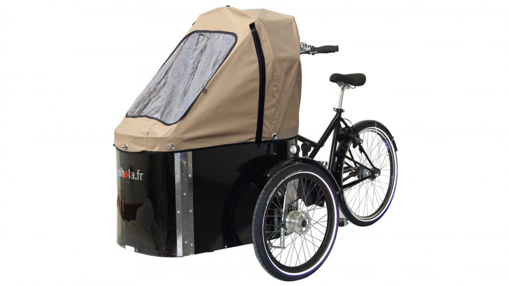 Kit Pluie CARGO - capote BEIGE Triporteur Nihola Cargo avec capote de pluie beige