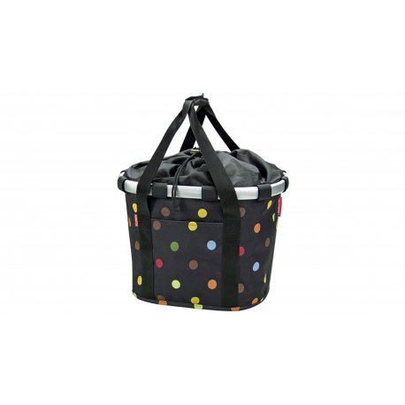 Panier de vélo noir à pois Klickfix Panier de vélo noir à pois Klickfix